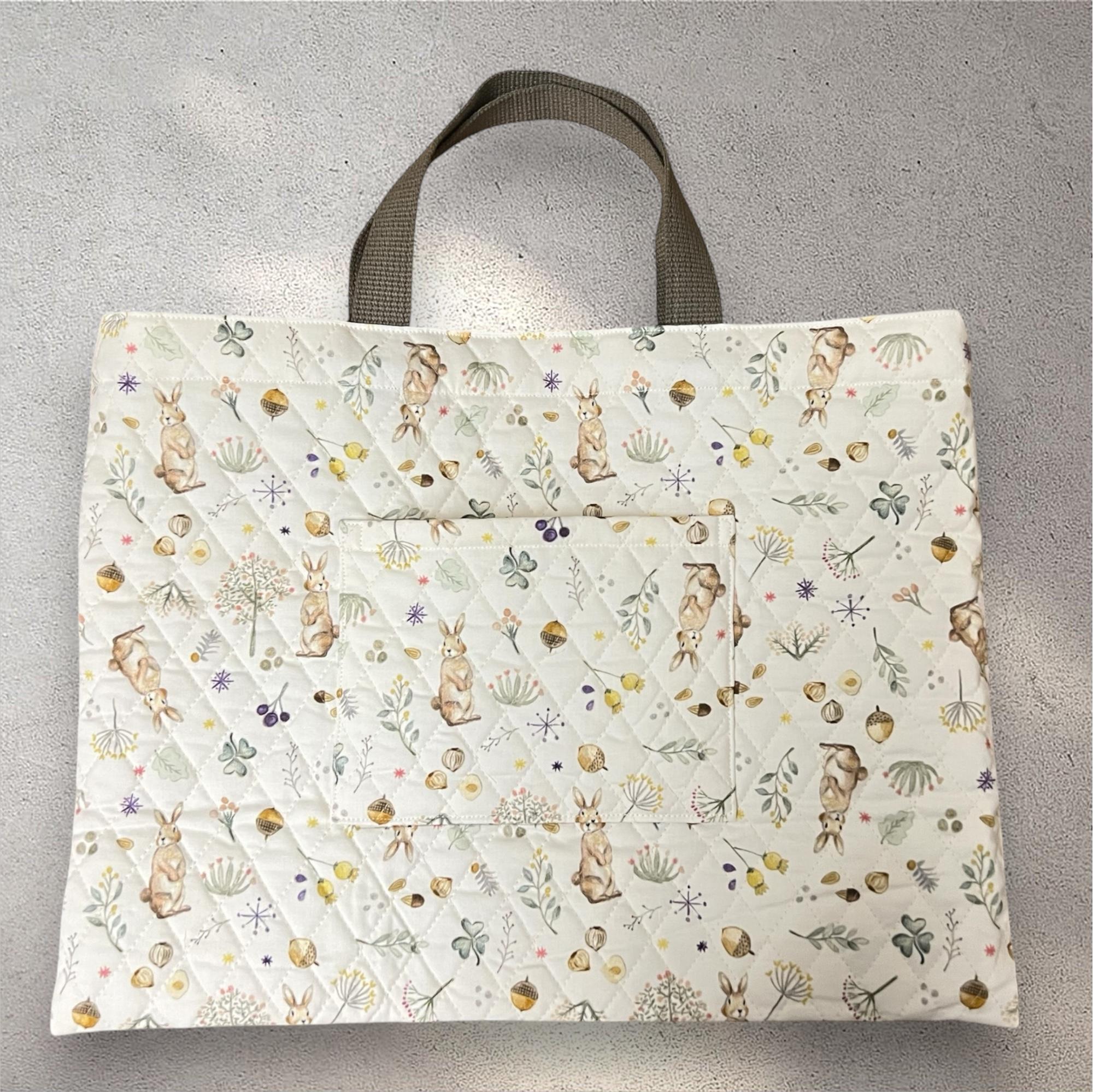 【入園入学6点セット】うさぎ柄/キルト生地/ナチュラル/シンプル/入園入学準備/♡ | 2枚目