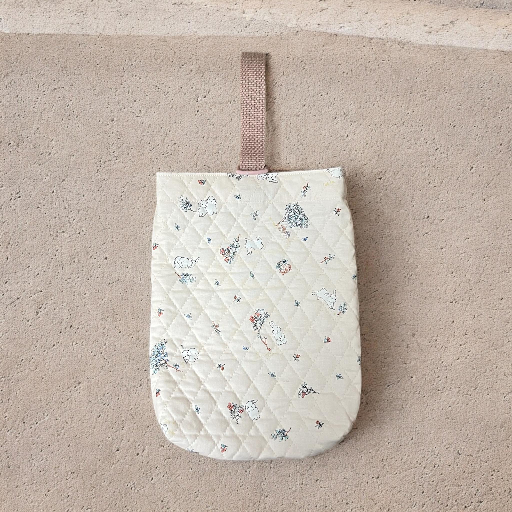 【入園入学6点セット】犬とうさぎ柄/キルト生地/ピンクベージュ/シンプル/入園入学準備/♡ | 4枚目