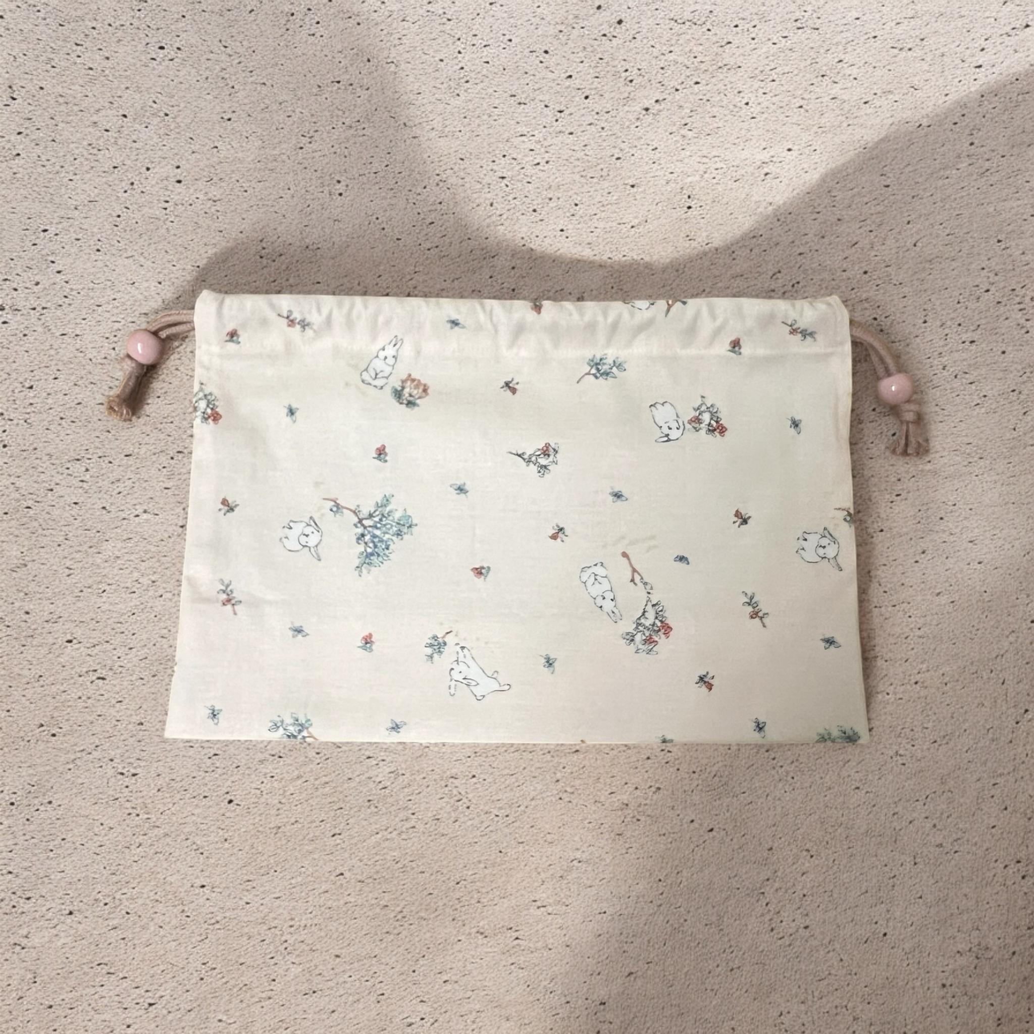 【入園入学6点セット】犬とうさぎ柄/キルト生地/ピンクベージュ/シンプル/入園入学準備/♡ | 5枚目