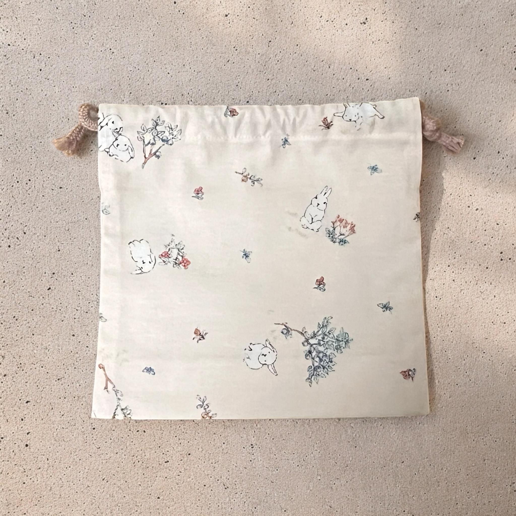 【入園入学6点セット】犬とうさぎ柄/キルト生地/ピンクベージュ/シンプル/入園入学準備/♡ | 7枚目