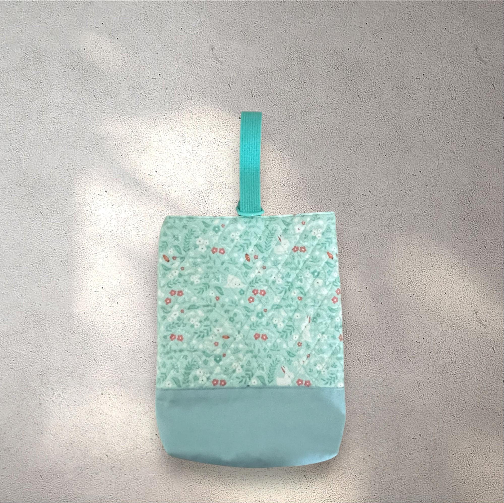 【入園入学6点セット】うさぎ柄/キルト生地/ミントブルー/シンプル/巾着フリル/入園入学準備/♡ | 4枚目