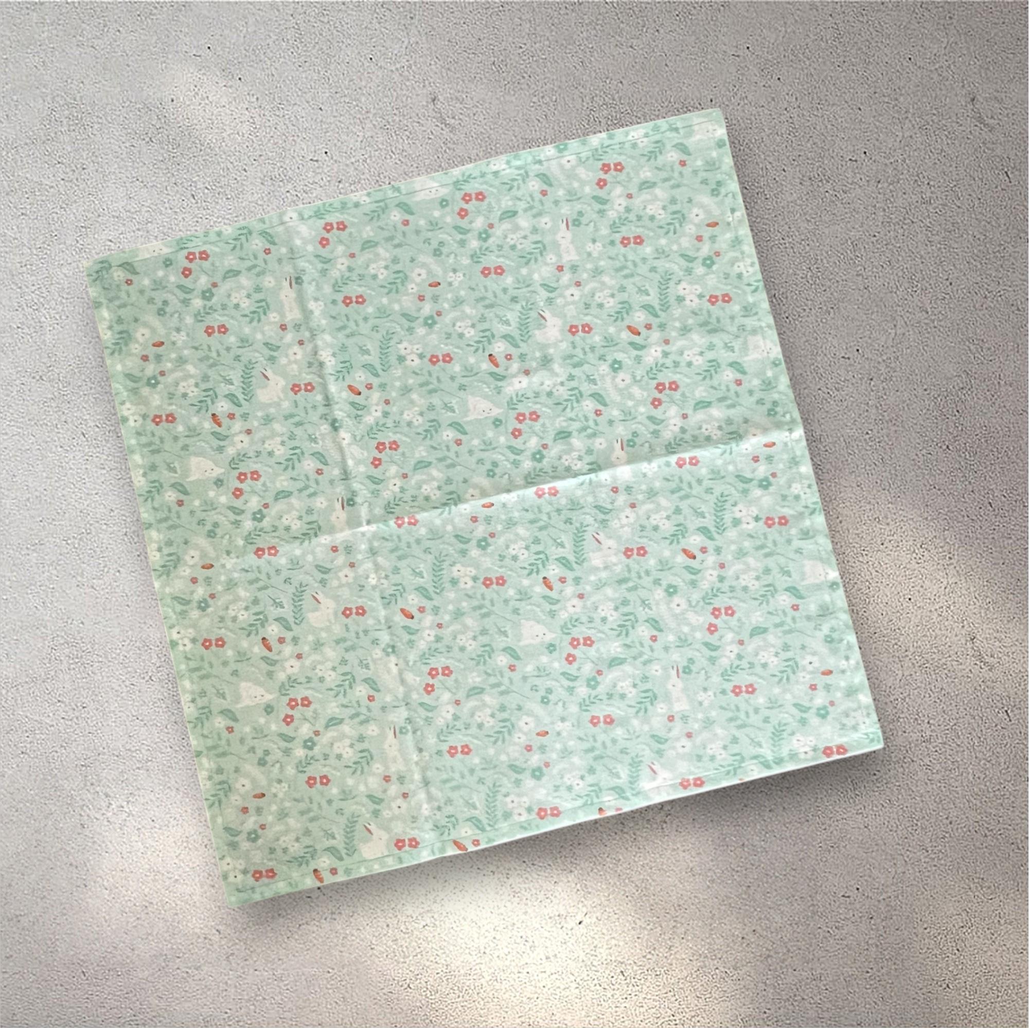 【入園入学6点セット】うさぎ柄/キルト生地/ミントブルー/シンプル/巾着フリル/入園入学準備/♡ | 6枚目